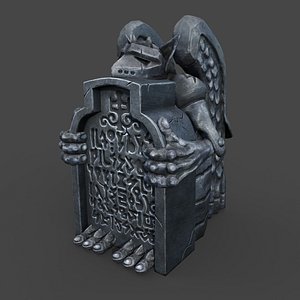 3D gargoyle gravestone model