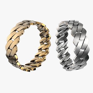 Miami Cuban link ring 6 mm wide 16-20 Sizes R40 3D print model 3D