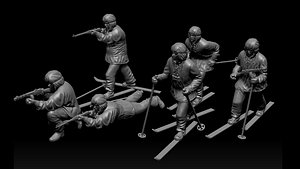 3D model soldiers WW2 Russia