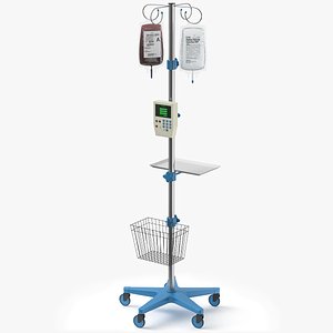 IV And Blood Stand 3D model