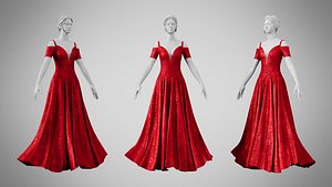 Dress 38 Ruby Velvet With Design