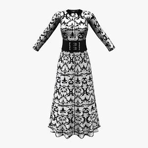 Black and White Shirt Collar Long Winter Coat