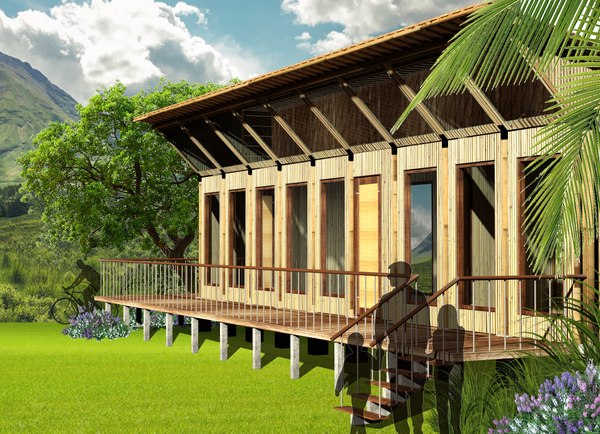 Village Bamboo House 3D - TurboSquid 1472349