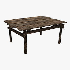 3D model Old Wooden Table