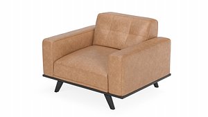 Rivet Bigelow Modern Oversized Leather Accent Chair 3D model