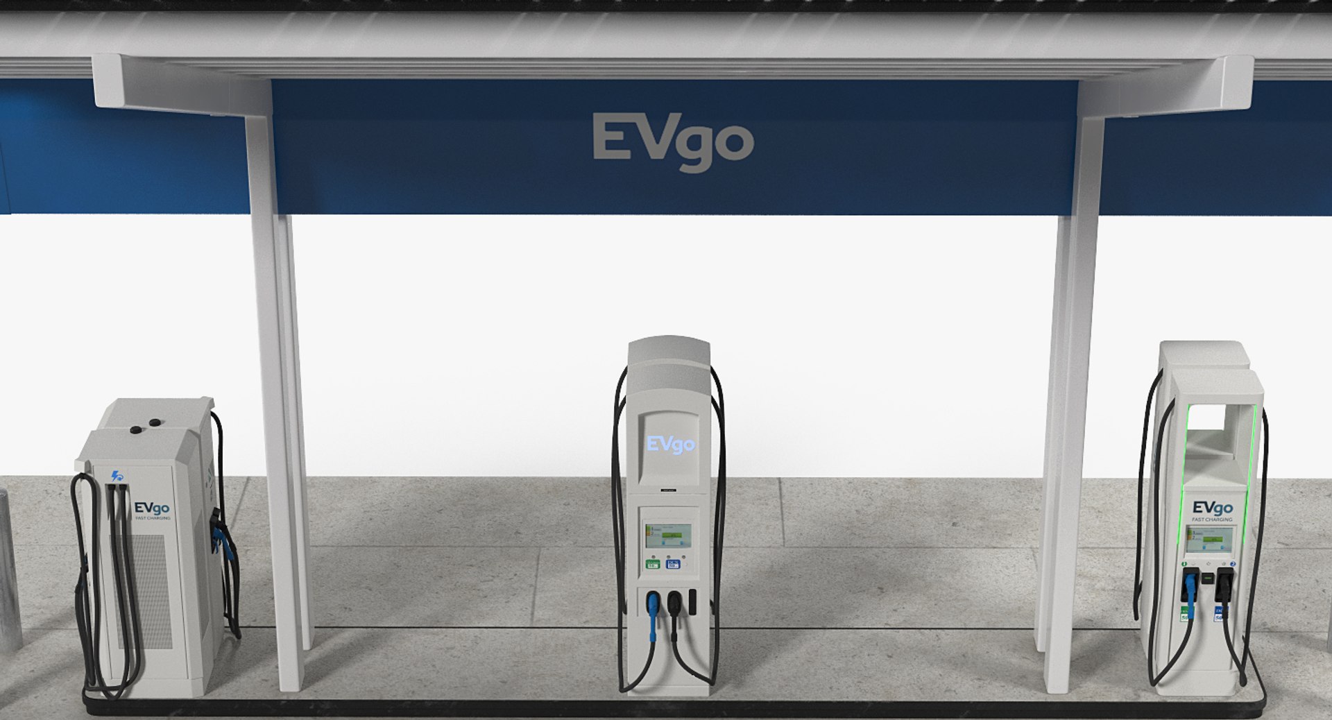 3D Evgo Fast Charging Station Model - TurboSquid 1407067