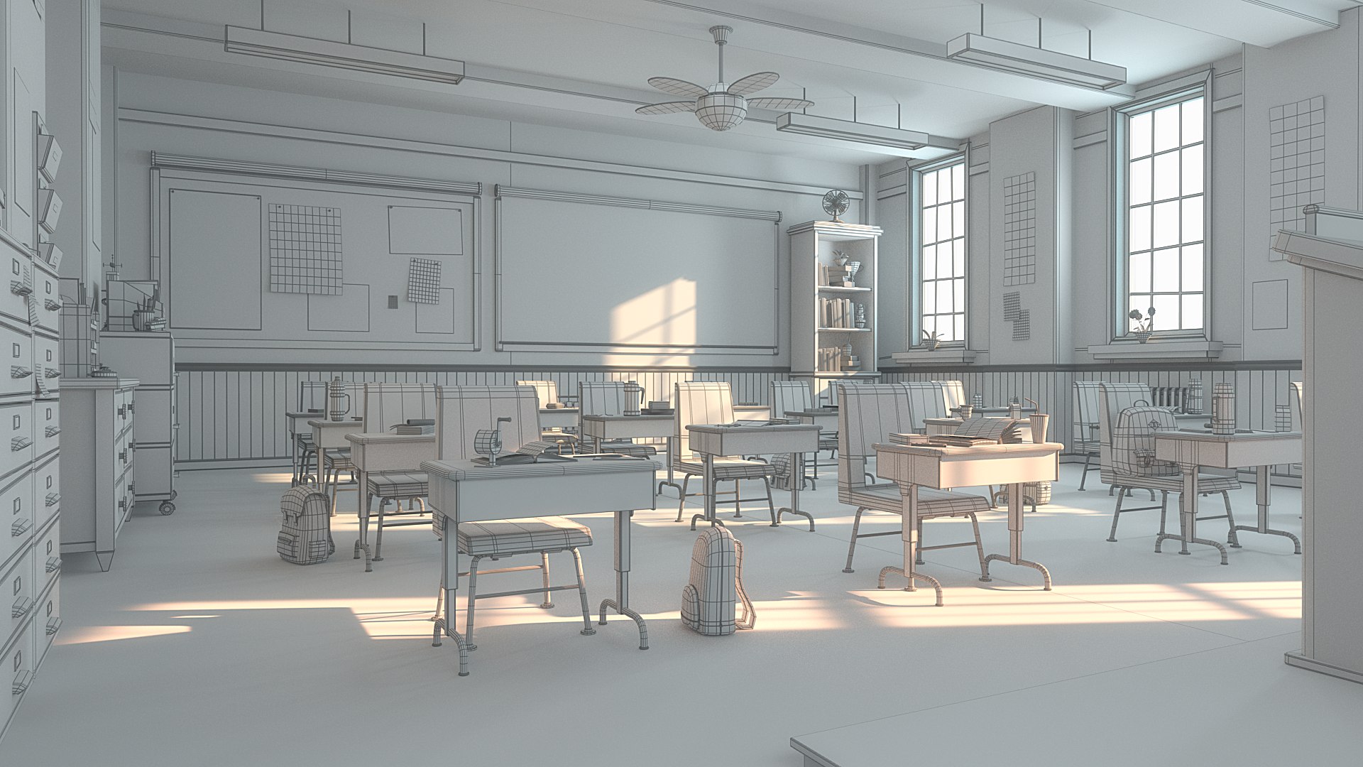 3D cartoon classroom corridor https://p.turbosquid.com/ts-thumb/Y1/W290fi/Oc/wire01/png/1616030114/1920x1080/fit_q87/db06887639c0a8fd97d7402c1222e0e524c213cb/wire01.jpg