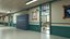3D cartoon classroom corridor