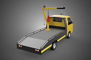 ROADSIDE SERVICE TOW TRUCK OVERHEAD REAR RECOVERY LIFTING CRANE 3D