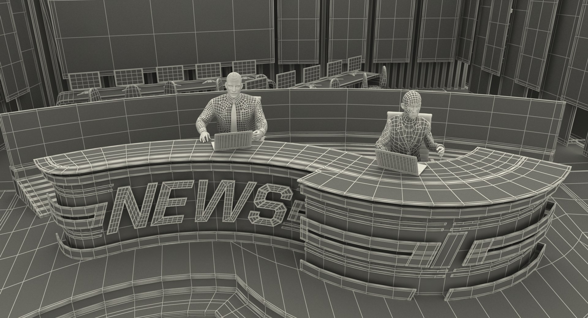 3D model big news tv studio - TurboSquid 1286820