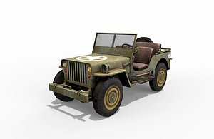 armored willys army jeep 3D model