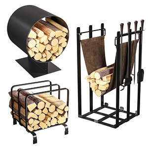 3D Fireplace Accessories set 04
