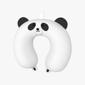 Cartoon Panda U-Shaped Neck Pillow 3D model