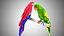 Collection d'oiseaux gréés Low Poly