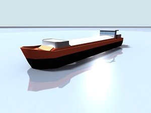 inland cargo boat 3d max