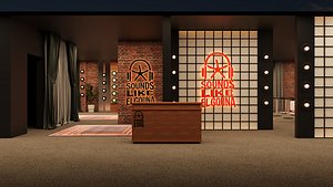 Luxury Modern DJ Studio Music Lounge Exhibition Stand - PBR Low-poly 3D model 3D model