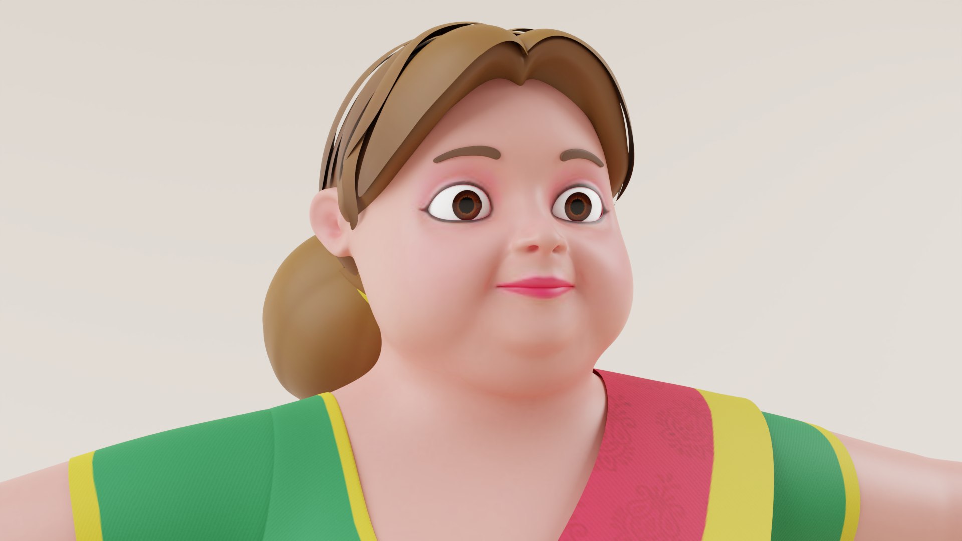 3D Fat Indian Women Cartoon Rigged Model - TurboSquid 2007324
