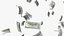 3D model falling dollar bills money