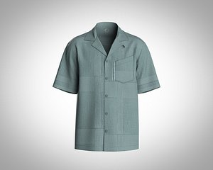 3D Mens resort shirt with multiple detailing