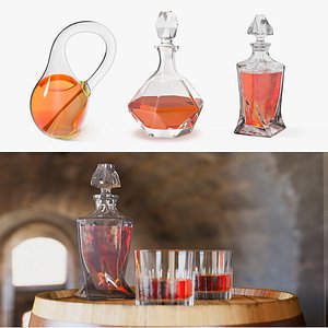 Glass Decanters with Alcoholic Drinks Collection  4