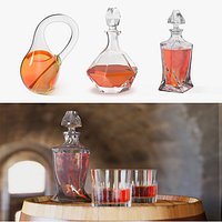 Glass Decanters with Alcoholic Drinks Collection  4