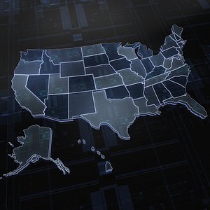 american map 3D model