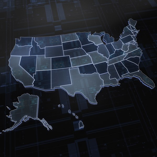 United States Map 3D Models for - 1200 