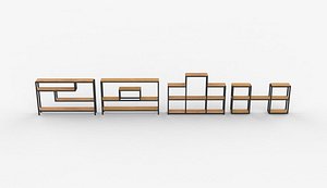 3D wooden Shelf 3D model model
