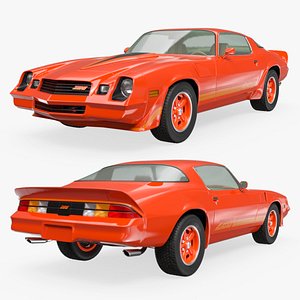 Retro Chevrolet Camaro Z28 1980s Red Simplified