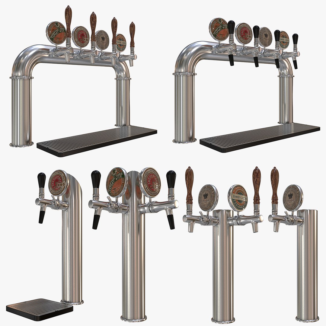 Bar Pack 01 Beer Towers 3D Model TurboSquid 1839767