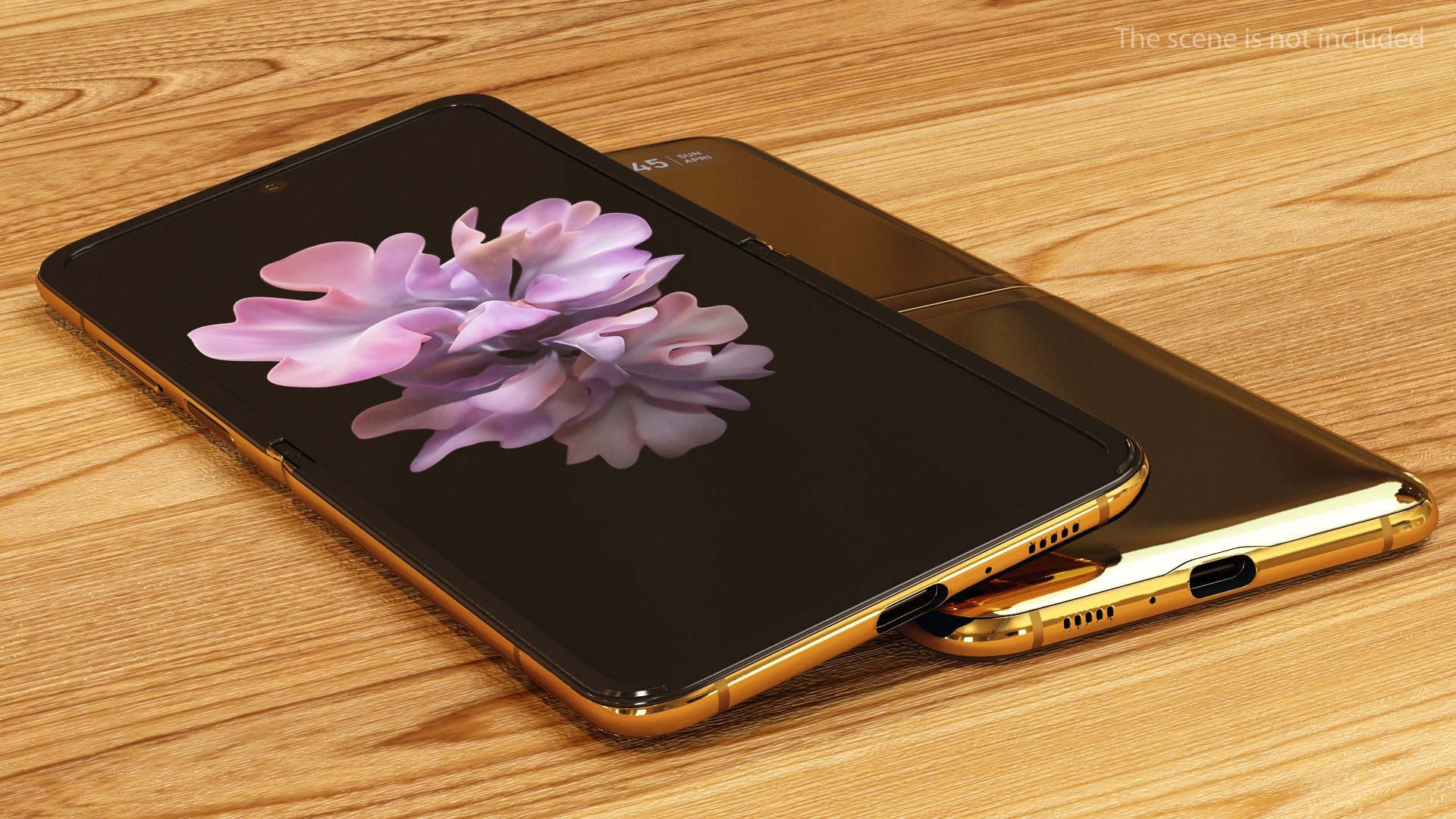 Samsung Galaxy Z Flip Mirror Gold 3D model preview