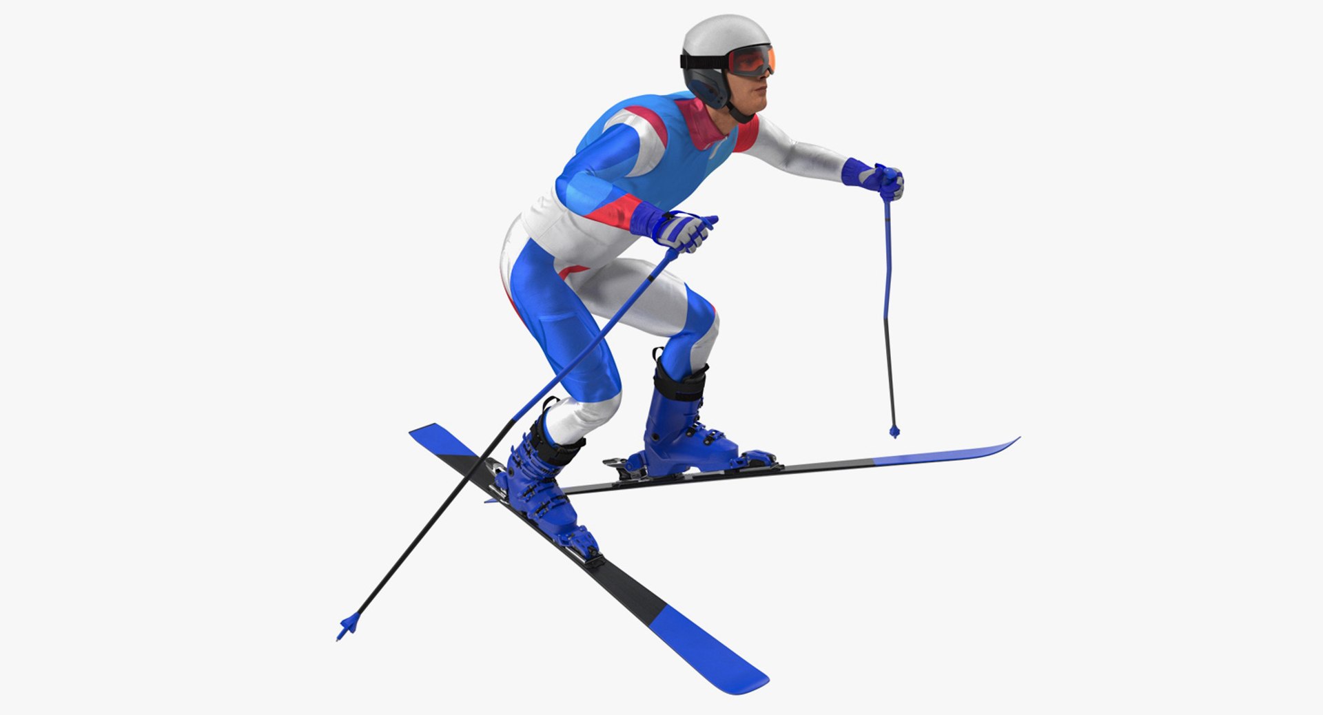 Male Skier Generic Rigged for Maya 3D model preview