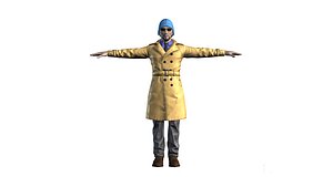 Man with overcoat 3D model