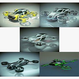 5 in 1 Cheap and Cool Copter Car Collection 09 3D model