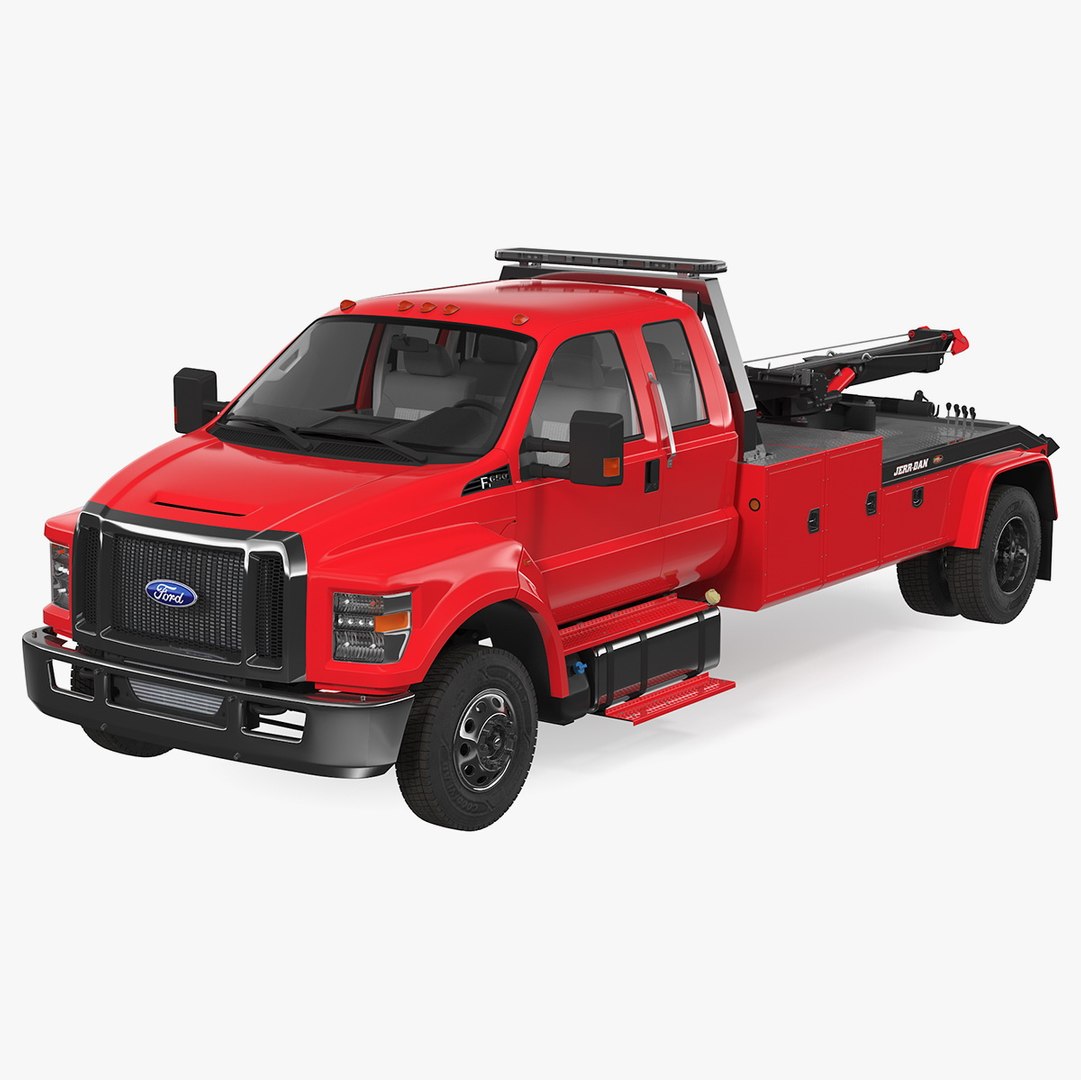 Ford F650 Supercab with Jerr-Dan HPL60 Wrecker 2019 Rigged 3D model preview