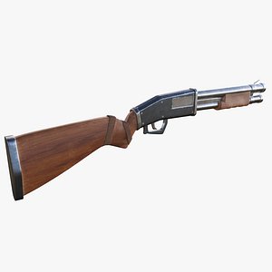 stylized pump shotgun 3D model