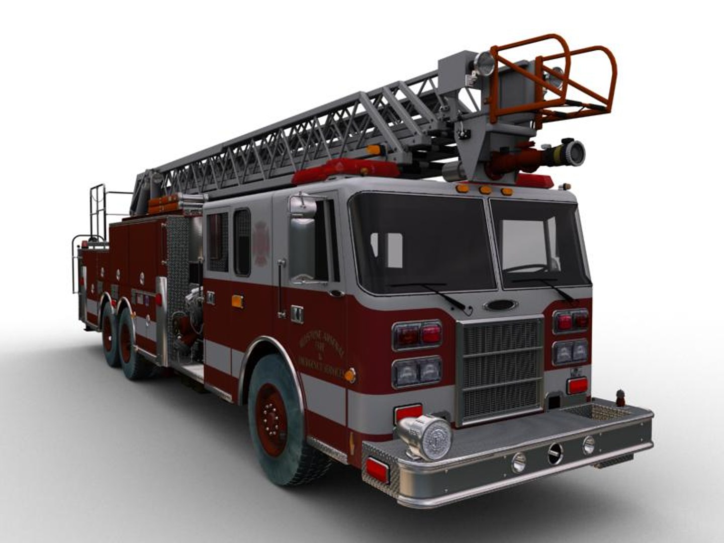 3d Obj Ladder Truck