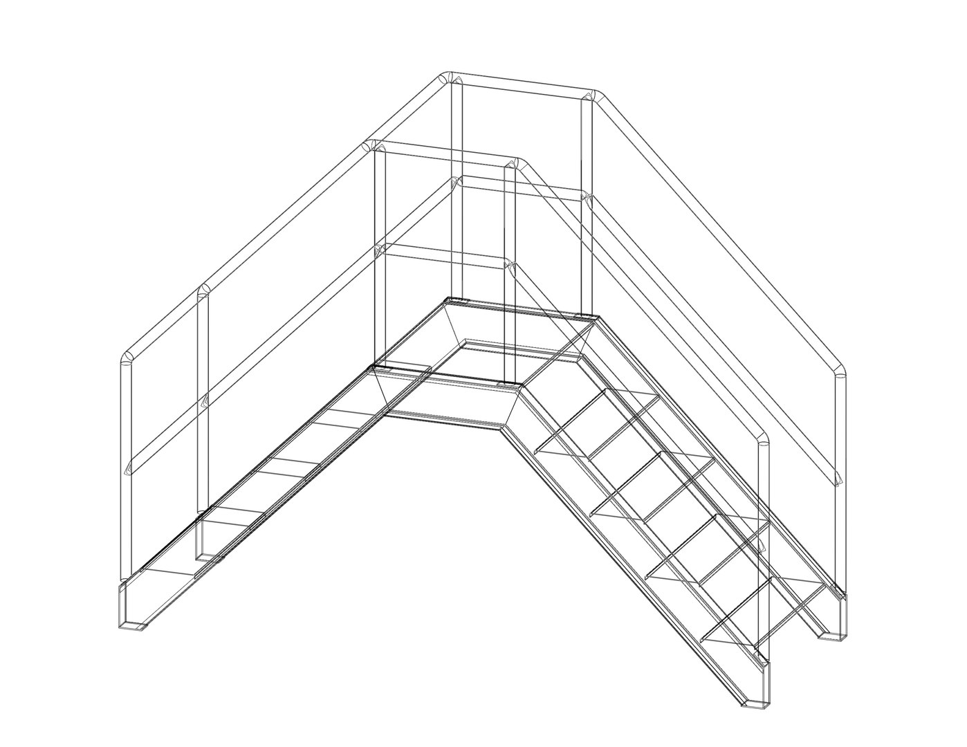 Industrial Steel Crossover Stair 3D - TurboSquid 2176459