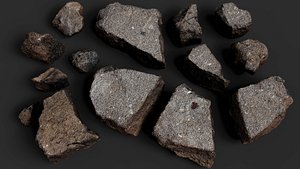 asphalt debris street shards detail PBR photogrammetry 3D model