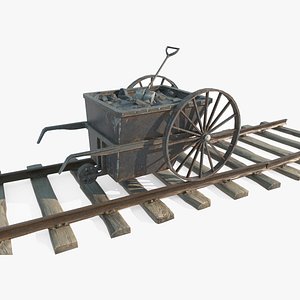 3D model Railway coal transport car