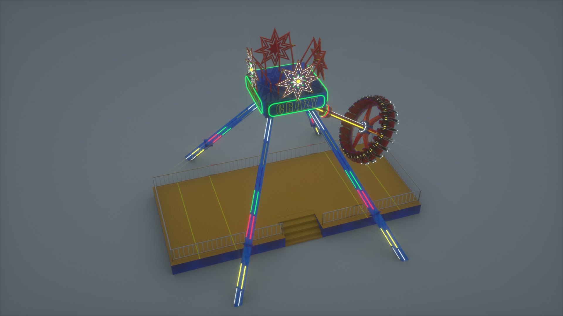 3D Model Funfair Crazy Vertical Rider Model - TurboSquid 1900982