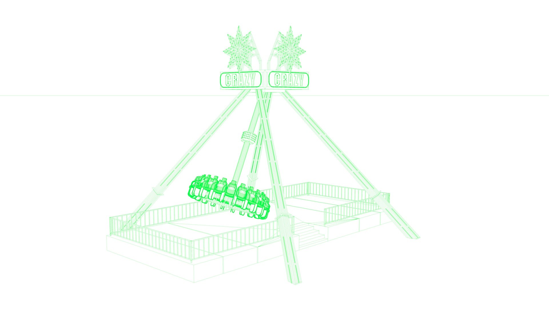 3D Model Funfair Crazy Vertical Rider Model - TurboSquid 1900982