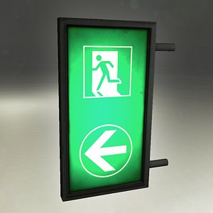 exit sign 3d model