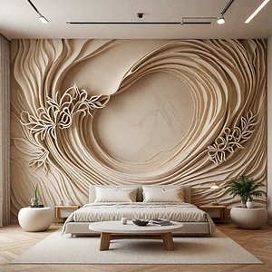 3D 3D Wall Panel mural decor set relief stl 01