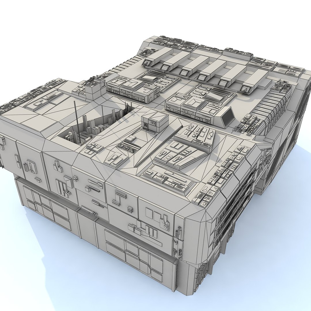 Sci Fi Futuristic Building 3d Model