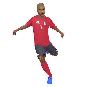3D rigged soccer player 2018