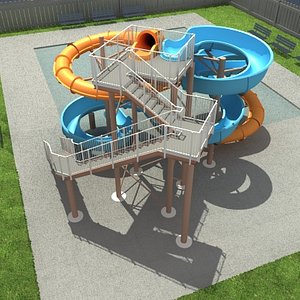 water park slide 3d model