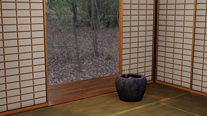 3D Hibachi low poly