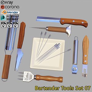 3D model bartender tools set 07