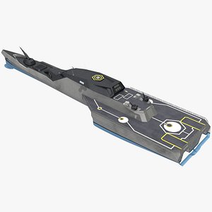 Blue Shark Frigate Rigged for Maya 3D model